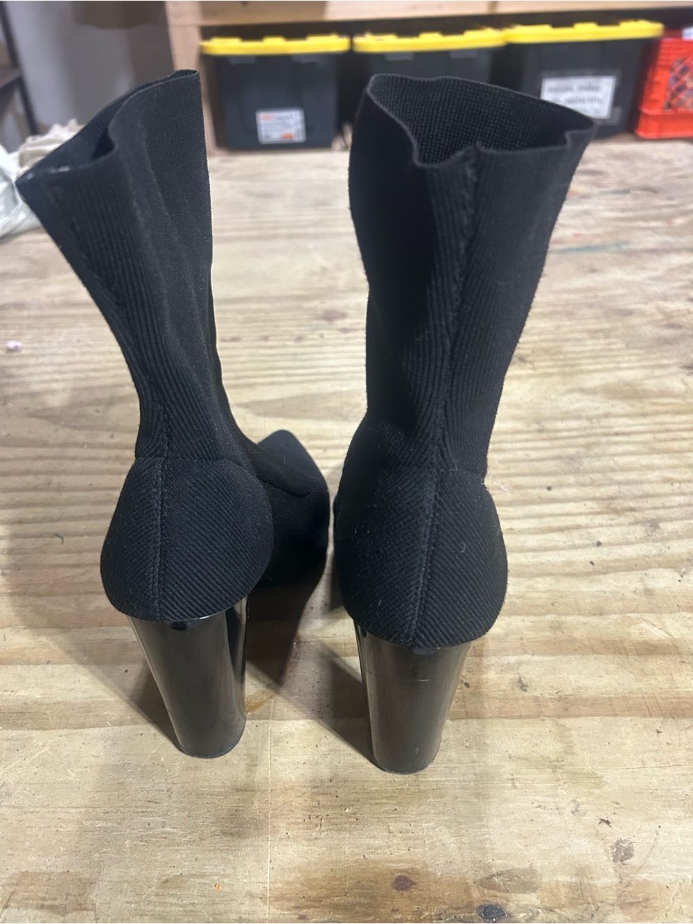 ASOS Black Stretch Sock Heel Booties